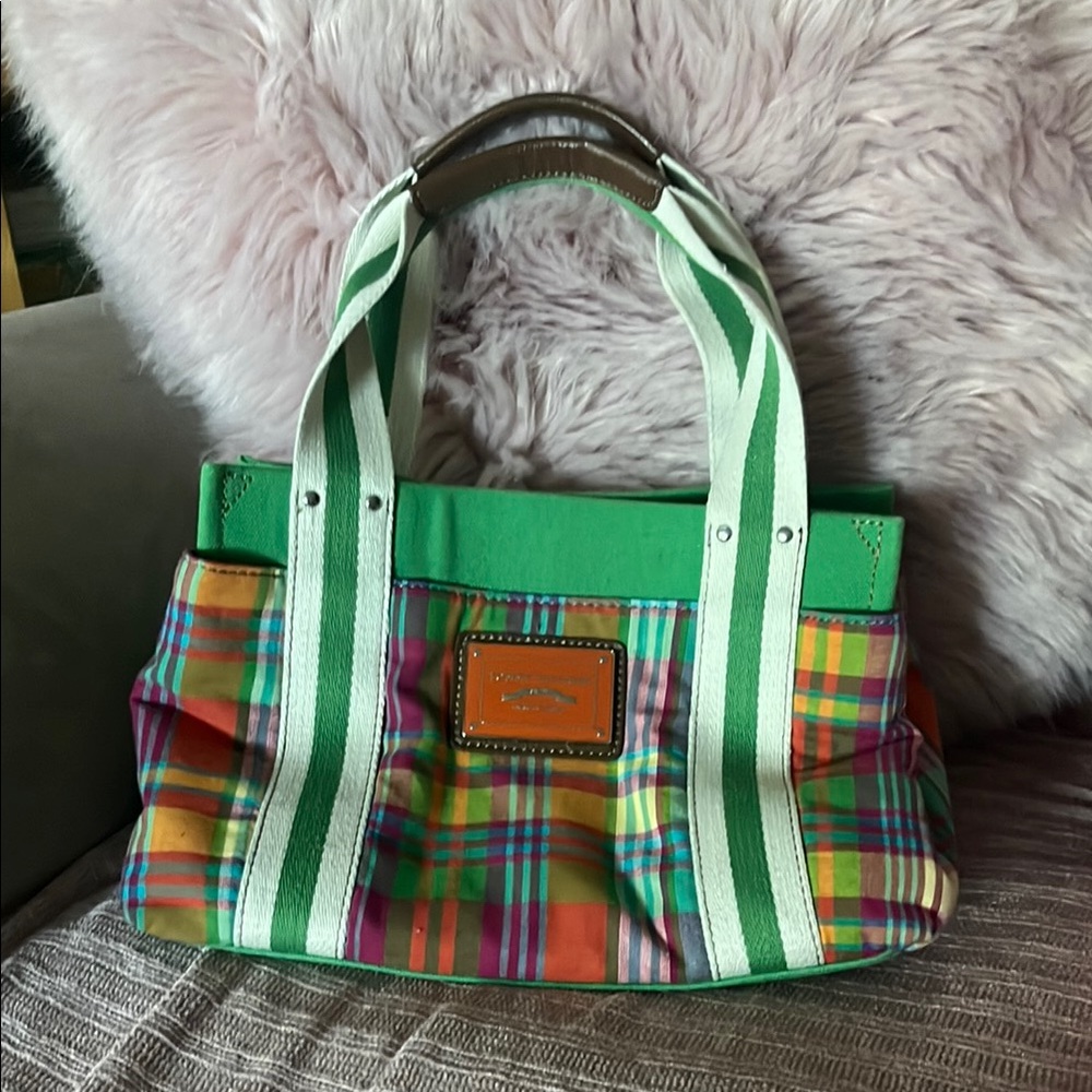 Tommy Hilfiger Green and Orange Tote Bag Satchel